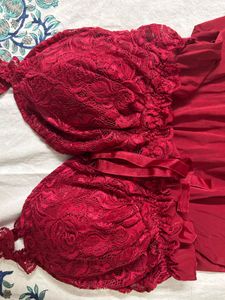 ‧₊ᵎᵎ🍒✮ Red Nightgown with Lace Detail