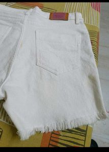 White Denim Shorts