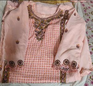 Beautiful Crystal Stone Pink Dress