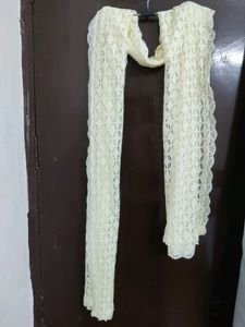 Cream Lace Dupatta