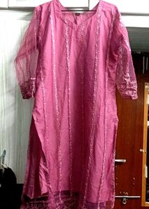 Pink Embroidered Kurta