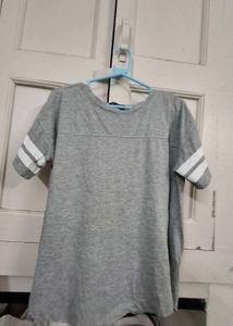 Grey Striped Comfy T-Shirt