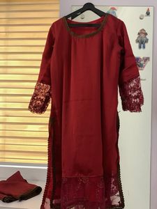 Georgette Deep Maroon Salwar Set