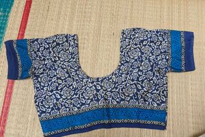 Blue Floral Print Soft Silk Saree