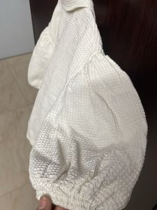 White Baloon Sleves Top