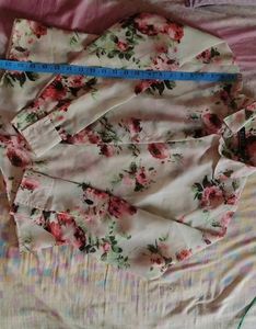 Semi Transparent Floral Printed Shirt