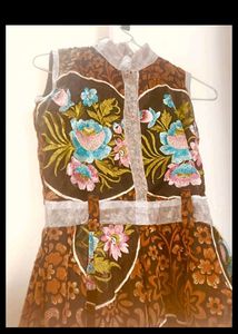 new dress, stitched,Floral Embroidered Dress