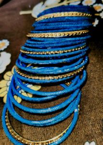 Blue &amp; Gold Bangle Set