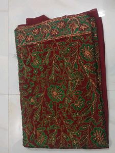 Embroidered Sari Fabric