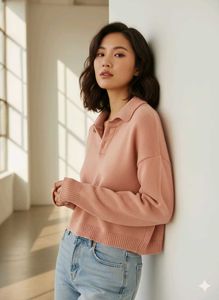 Stylish Cropped Knit Sweater