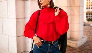 H&amp;M Ruffled Neck Top