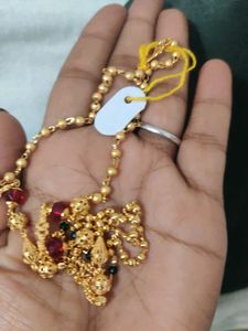 Elegant Gold &amp; Ruby Beaded Chain