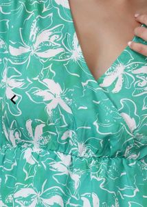 Floral Print Green Dress