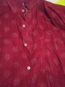 Maroon Patterned Shirt