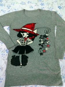 Cute Graphic Print Sweater