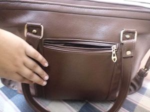 Suvarna brown vegan leather tote bag