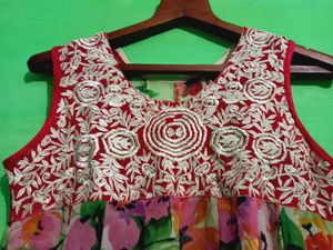 Floral Georgette Embroidered Long Dress