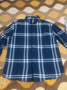 Powerlook Blue & White Checked Flannel Shirt
