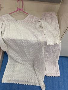 White Suit With Bottoms .