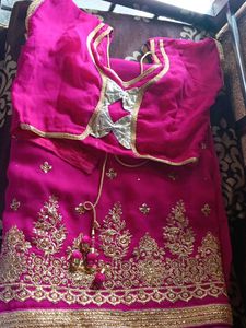 Pink Embroidered Saree