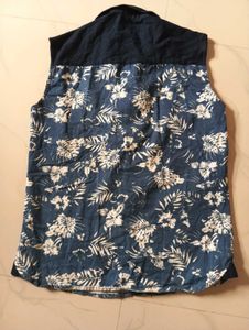 Floral Print Sleeveless Shirt