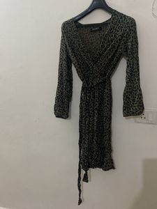 Olive Leopard Print Dress