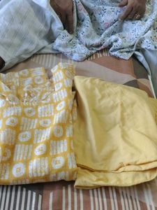 Yellow Printed Kurta Set