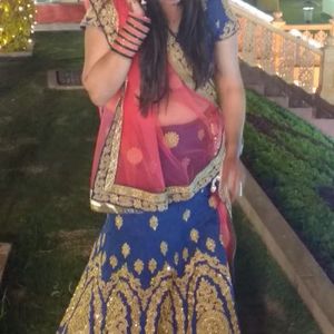 Blue & Gold Lehenga Choli