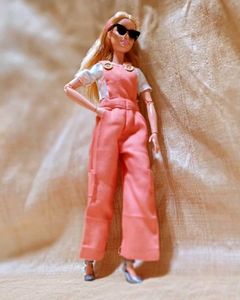 Barbie Doll Dress-Peach Jumpsuit With White Tshirt