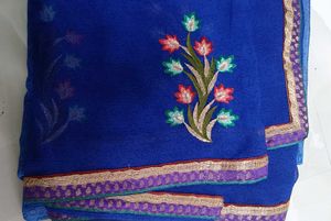 Blue Embroidered Saree
