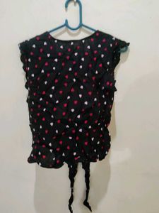 Cute Heart Print Top