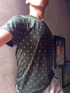 Green Geometric Print Tee
