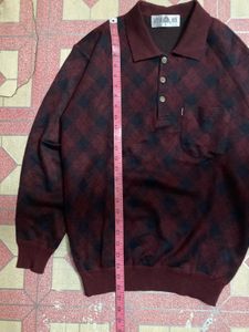 Burgundy Plaid Sweater