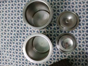 Steel Kitchen Canisters And Glass Jug