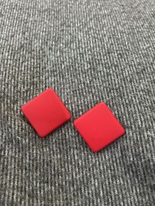 Red Square Earring