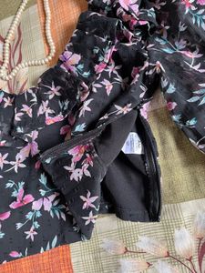 Korean Floral Crop Top