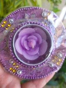 Purple Rose Candle Holder
