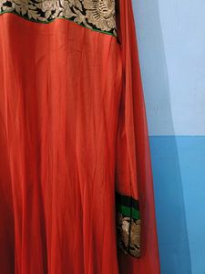 Orange Anarkali Suit With Dupatta 🟠
