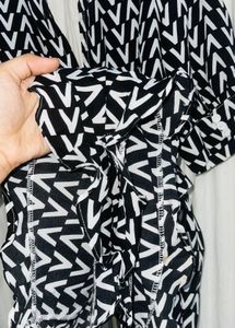 Chic Monochrome Printed Jumpsuit