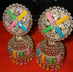 Colorful Jhumka Earrings