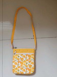 Yellow Floral Print Crossbody Bag