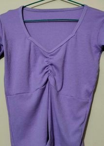 Purple V-Neck Top