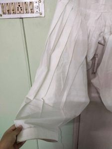 White Cotton Palazzos(Waist-26inches To 34 Inches)