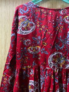 beautiful red short kurti top