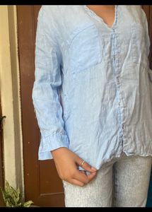 ZARA blue Cotton Shirt