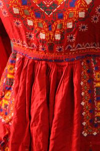 Red Embroidered Peasant Top