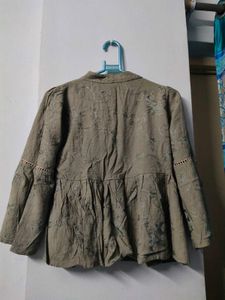 Olive Green Embroidered Top☘️