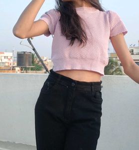 Baby pink crop top