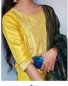 Lemon Yellow Kurta Set With Dupatta