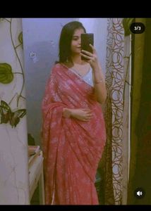 Pink Floral Saree